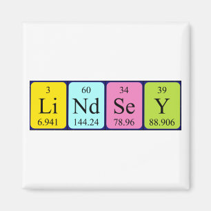Aimant de nom de table périodique de Lindsey