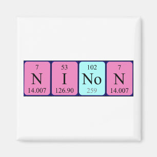 Aimant de nom de table périodique de Ninon