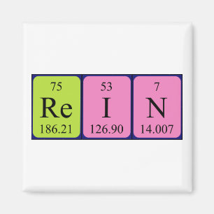 Aimant de nom de table périodique de rêne