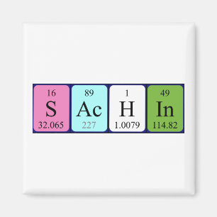 Aimant de nom de table périodique de Sachin