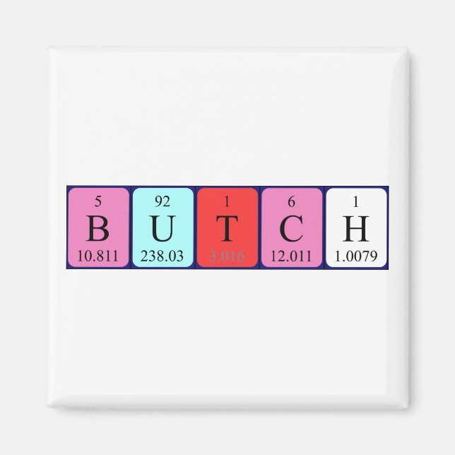 Aimant de nom de table périodique des boutons (Devant)