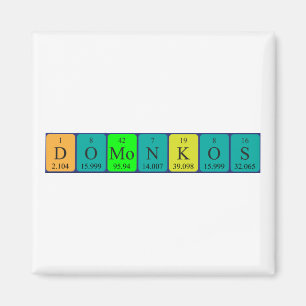 aimant de nom de table périodique Domonkos