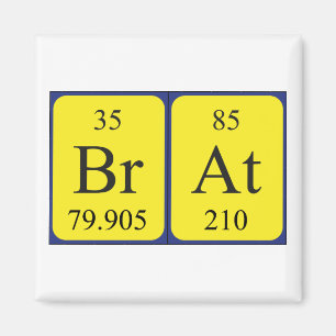 Aimant de nom de table périodique du pain