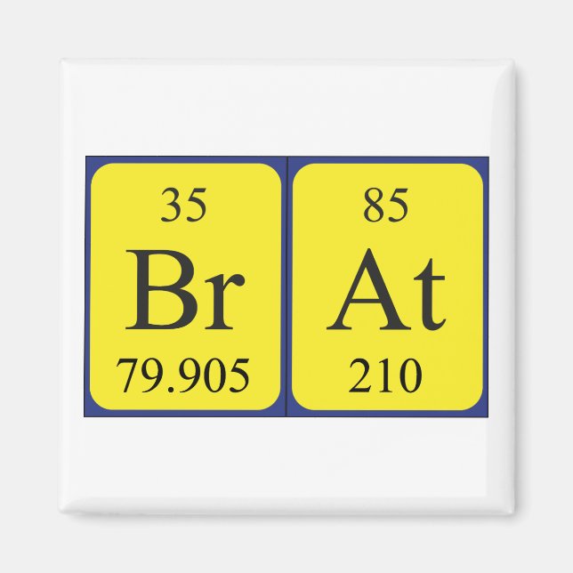 Aimant de nom de table périodique du pain (Devant)