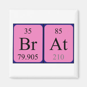Aimant de nom de table périodique du pain