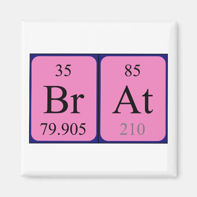 Aimant de nom de table périodique du pain (Devant)