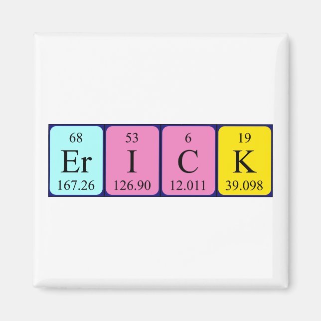 Aimant de nom de table périodique Erick (Devant)
