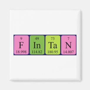Aimant de nom de table périodique Fintan