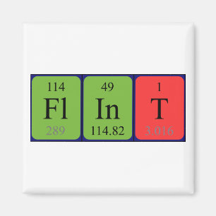 Aimant de nom de table périodique Flint