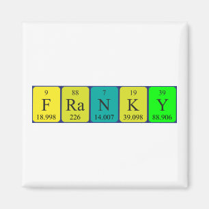 Aimant de nom de table périodique franc
