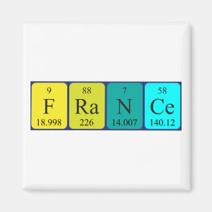 Aimant de nom de table périodique France