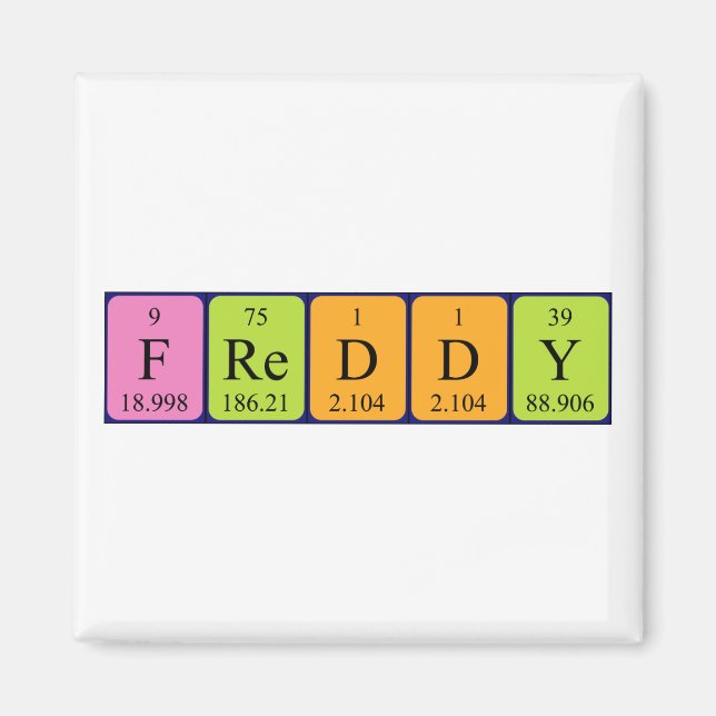 aimant de nom de table périodique Freddy (Devant)