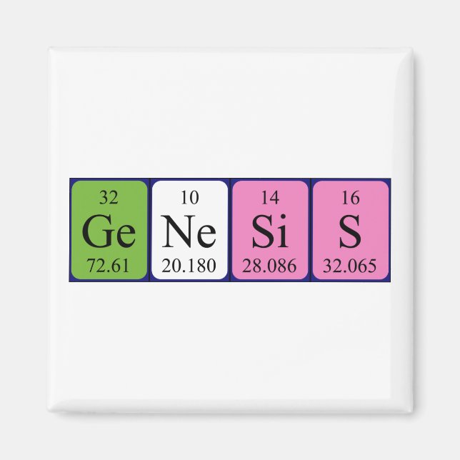Aimant de nom de table périodique Genesis (Devant)