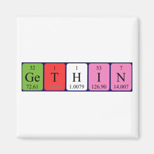 Aimant de nom de table périodique Gethin