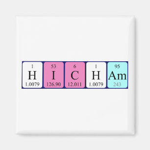 Aimant de nom de table périodique Hicham