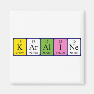Aimant de nom de table périodique karaline