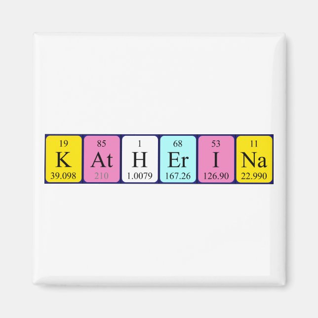 Aimant de nom de table périodique Katherina (Devant)
