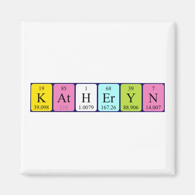 Aimant de nom de table périodique Katheryn (Devant)