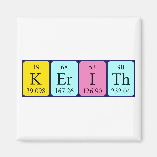 aimant de nom de table périodique Kerith (Devant)