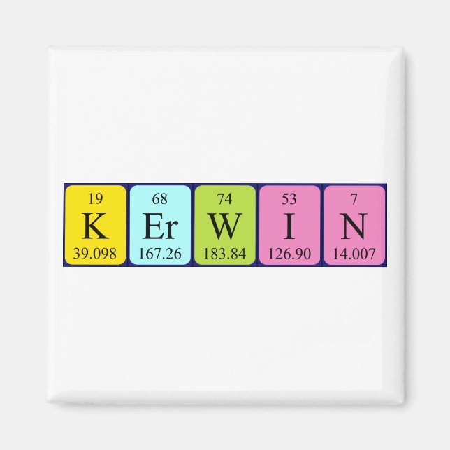 aimant de nom de table périodique Kerwin (Devant)