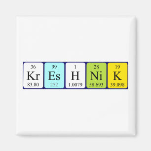 Aimant de nom de table périodique Kreshnik