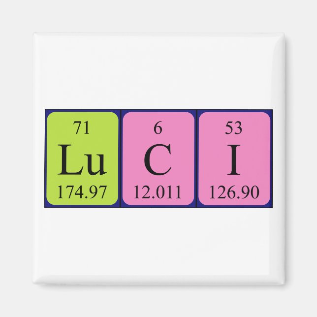 aimant de nom de table périodique Luci (Devant)