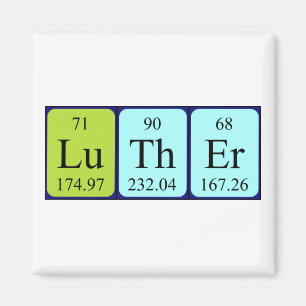 aimant de nom de table périodique Luther