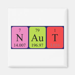 Aimant de nom de table périodique Naut