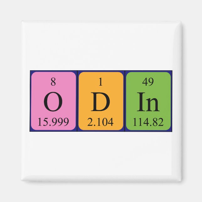 Aimant de nom de table périodique Odin (Devant)