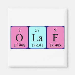Aimant de nom de table périodique Olaf