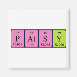 aimant de nom de table périodique Patsy