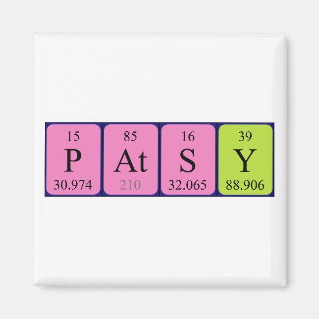 aimant de nom de table périodique Patsy (Devant)