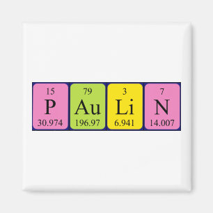 Aimant de nom de table périodique Paulin