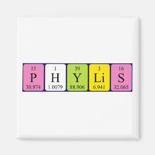 Aimant de nom de table périodique Phylis