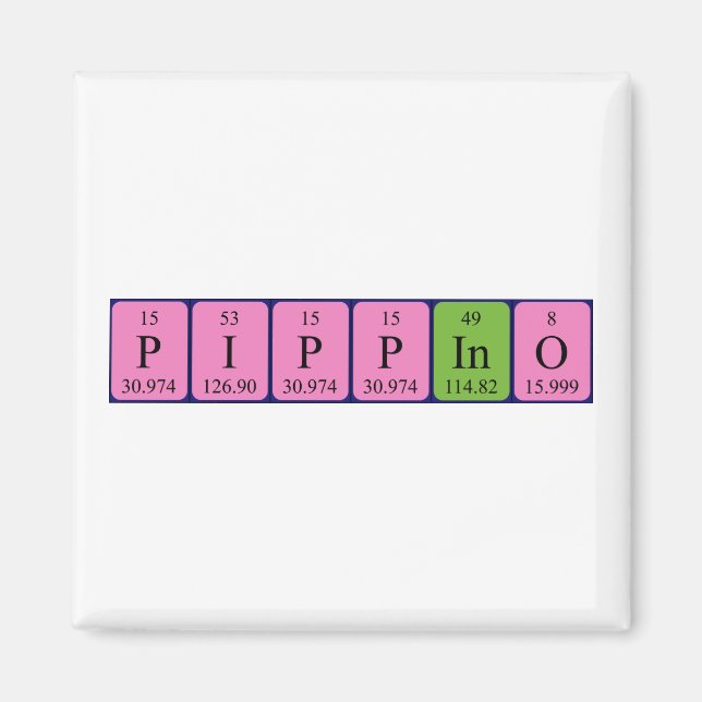 aimant de nom de table périodique Pippino (Devant)