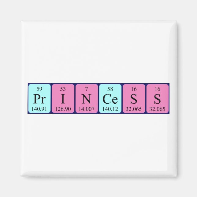 aimant de nom de table périodique Princess (Devant)