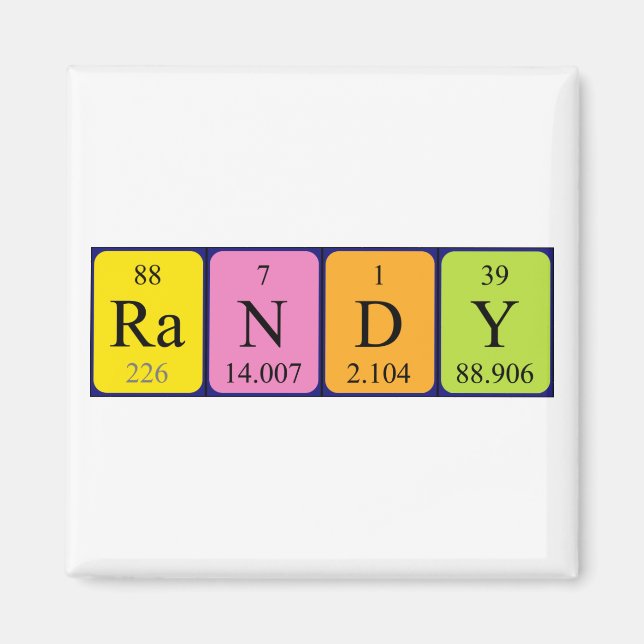 Aimant de nom de table périodique Randy (Devant)