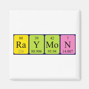Aimant de nom de table périodique Raymon