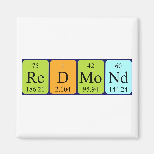 aimant de nom de table périodique Redmond (Devant)