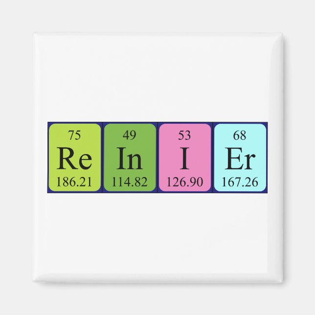 aimant de nom de table périodique Reinier (Devant)