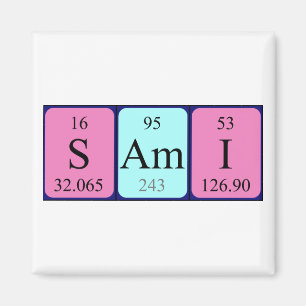 Aimant de nom de table périodique Sami