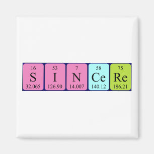Aimant de nom de table périodique Sincere