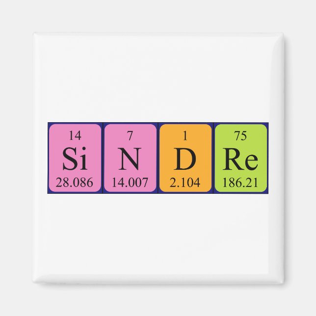 Aimant de nom de table périodique Sindre (Devant)