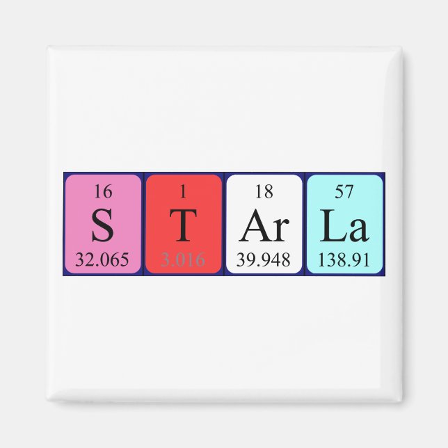aimant de nom de table périodique Starla (Devant)