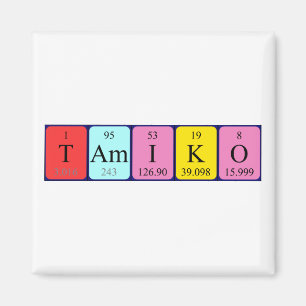 Aimant de nom de table périodique Tamiko