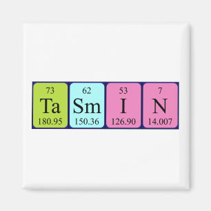 aimant de nom de table périodique Tasmin