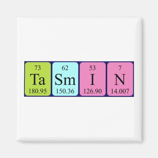 aimant de nom de table périodique Tasmin (Devant)