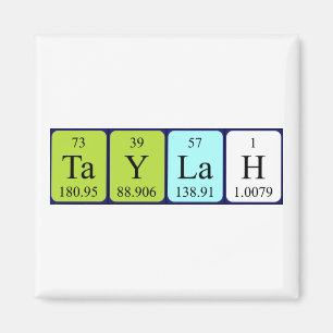 Aimant de nom de table périodique Taylah