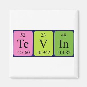 Aimant de nom de table périodique Tevin