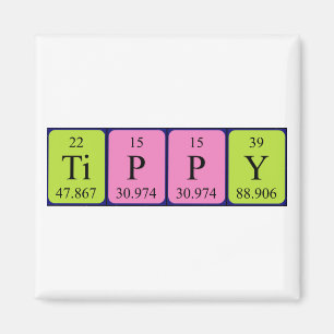 Aimant de nom de table périodique Tippy